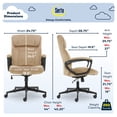 thumbnail image 3 of Serta Hannah Chaise de Bureau en Microfibre avec Appui-Tête Coussin Peluche Beige, 3 of 13