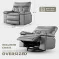 thumbnail image 3 of Eastvita Electric Recliner Swivel Rocker in Gray PU Leather with 270-Degree Swivel Massage Heating Functions Side Pockets Remote Control USB Port, 3 of 6