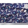 thumbnail image 3 of Soimoi polyester Crepe Fabric Leaves,Floral & Rabbit Animal Printed Fabric 1 Yard 52 Inch Wide, 3 of 3