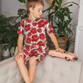 thumbnail image 4 of Lsque Ensemble de Pyjama Léger 2 Pcs en Coton Ajusté Motif Fleurs Roses pour Filles - Très Grand, 4 of 6