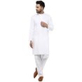 thumbnail image 1 of SKAVIJ Ensemble Kurta Pyjama Homme Coton Manches Longues Soirée Yoga White S, 1 of 1