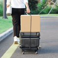 thumbnail image 1 of Folding Hand Cart, Expandable Chassis Flexible and Stable Platform Truck Sturdy Structure 2.5 inch Brake Wheel 6 Wheels with 2 Ropes for Travel Shopping, 1 of 7