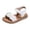 Beige, variante sur Splozh Sandales pour Enfants Filles Sandales à Nœud Bout Ouvert Bride à la Cheville Sandales Plates Chaussures de Demoiselle d'Honneur pour Fête Robe Blanc, 7-8 Ans