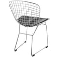 thumbnail image 3 of Take Me Home Metallic Woven Dining Chair – Set of 4 with Black Pad and Chrome Frame, Stylish Woven Design for Modern Dining Rooms and Contemporary Spaces,durable, 3 of 5