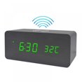 thumbnail image 2 of Réveil Numérique en Bois avec Fonction de Charge Sans Fil Luminosité Réglable Affichages LED 3 Alarmes Snooze Cadeau, 2 of 11