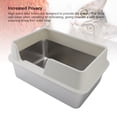 thumbnail image 3 of Cat Litter Box with High Enclosed Side,Stainless Steel Litter Box Stainless Steel Litter Box Enclosed Stainless Steel Large Cat Litter Box XL Litter Box for Multiple Cats, 3 of 7