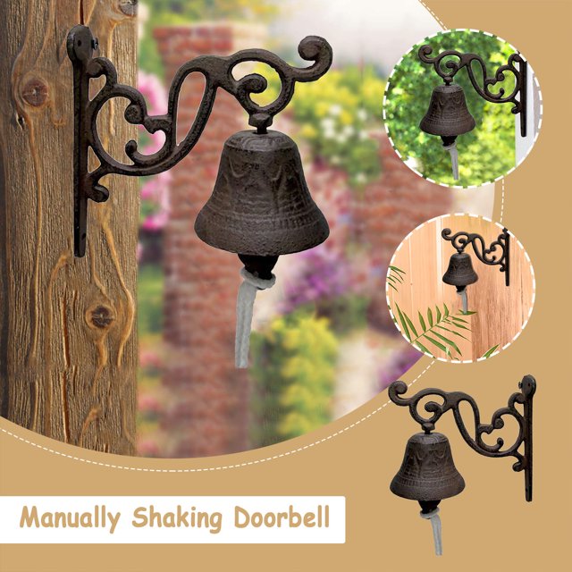 Rustic Iron Bird Door Bell Wall Mounted Antique Decor Bell For Indoor Outdoor