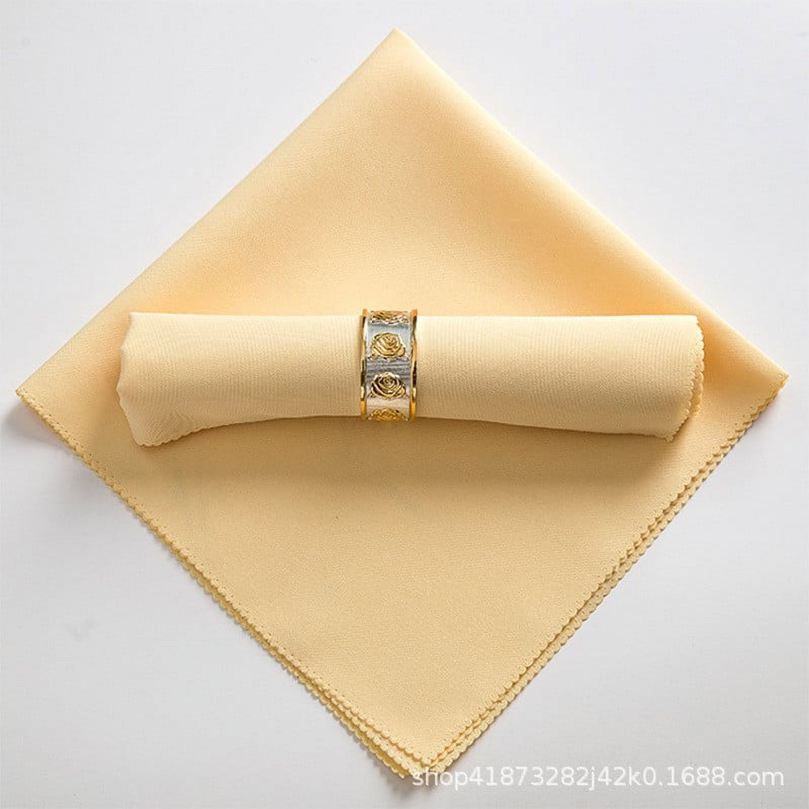 Napkins Cloth Washable, Yellow Cloth Napkins, 18.9x18.9Inch Soft Cotton Dinner Napkins Cloth, Rustic Table Napkins, 6Pcs Reusable Table Napkin with Hemmed Edges