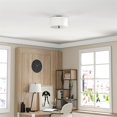 thumbnail image 3 of Henn&Hart 12" Matte Black Metal/Fabric Semi Flush Mount, 3 of 7