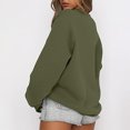 thumbnail image 3 of Mefallenssiah Mode Chandail Décontracté à Manches Longues à Col Rond pour Femmes, Coupe Ample, Hauts Blouse Vert Armée TG, 3 of 5