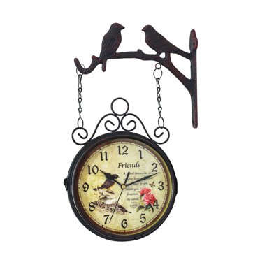 Wall Hanging Clock Mute Clock Creative Fashion Double-sided Wall Clock for Home Store Hotel without Battery