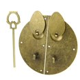 thumbnail image 2 of Retro Brass Chinese Dynasty Style Furniture Door Pull Handle Knock Lock Latch, 2 of 9