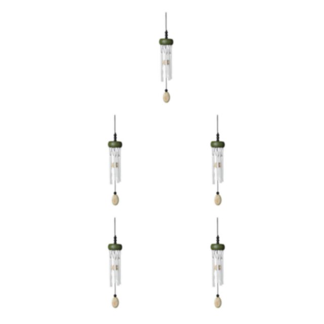Youkk Exquisite Wind Chimes With Intricate For Refined Look Multiple Styles And Colors Wind Chime Pendant green(roundwood) 5Set