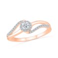 thumbnail image 1 of DGOLD Bague Mode Tourbillon Torsadé en Diamant Blanc Rond en Or Rose 10kt (1/4 cttw), 1 of 4