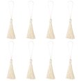 thumbnail image 1 of Unique Bargains 6.5' Silky Bookmark Tassels with Loop for DIY Craft Accessory, 8Pack Beige, 1 of 5