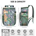 thumbnail image 2 of Garden Floral Print Backpack Cooler - 20L High Capacity, Multiple Pockets for Organization, Perfect for Picnics, 2 of 5