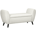 thumbnail image 1 of HOMCOM Upholstered Storage Bench, Modern Ottoman Bench with Arms, Cream, 1 of 10