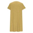 thumbnail image 5 of Penkiiy Robes Grande Taille pour Femmes aux Formes Robe Ample Robe d'Été pour Dames Robe de Détente Aguichant Petite Col en V Manches Courtes Robe Décontractée L Jaune, 5 of 5