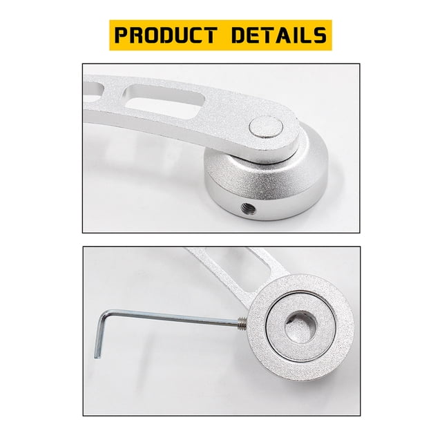Ruiboury 2 Pieces Auto Window Crank Handle Detachable Replacement Lever Accessories Silver