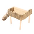 thumbnail image 2 of Hamster Plate-Forme d'Escalade Bois Naturel Stable Hamster Multifonction avec Échelle Rotative pour Petits Animaux de Compagnie, 2 of 14