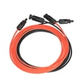 thumbnail image 1 of Pair of 10ft black + 10ft red 10AWG solar panel extension cables with female and male connectors, 1 of 8