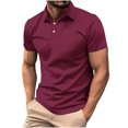 thumbnail image 1 of cfhntfmh Mens Muscle Shirts Short Sleeve Slim Fit Golf Casual Collared Tops Solid Color Workout T Shirts for Summer, 1 of 6