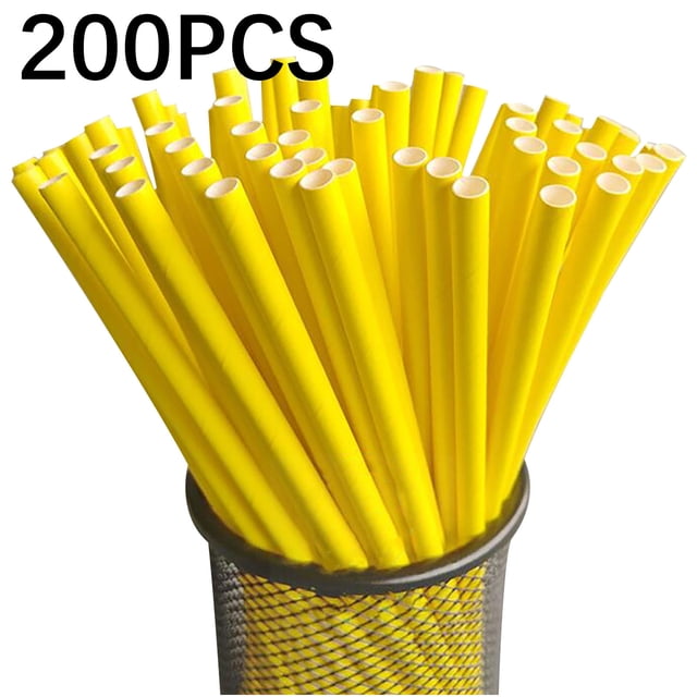 Apmemiss Jetable Dégradable Papier Paille Boisson Fête Dessert Gâteau Décoration(200pc)