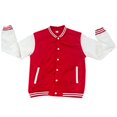 thumbnail image 4 of Lefu Men Classic Thin Fleece Baseball Jacket Fashion University Varsity Splicing Coat, 4 of 9