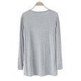 thumbnail image 4 of Breezora Ladies V Neck Modal Asymmetrical Long Sleeve Open Front Cardigan Sweater Grey, 4 of 8