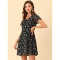 thumbnail image 3 of INSPIRE CHIC Women's Floral Lace-up Chiffon Dress, 3 of 6
