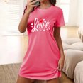 thumbnail image 2 of Amzcrzy Pyjamas pour Femmes Mode Imprimé Cœur Valentines Day Robe Décontractée Confortable à Manches Courtes Chemises de Nuit pour Femmes Valentines Day Cadeaux, 2 of 3