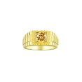 thumbnail image 1 of RYLOS Men's Ring Yellow Gold Plated Silver Ring, 7MM Round Shape Gemstone Designer Style Rings Citrine November Birthstone Rings Silver Size 8, 1 of 7