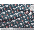 thumbnail image 2 of Soimoi Blue Poly Georgette Fabric Mushroom Vegetable Print Sewing Fabric Yard 42 Inch Wide, 2 of 2
