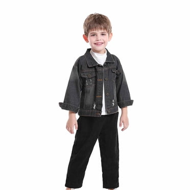 EGNMCR Long Sleeve Hoodless Denim Outwear & Jackets for Kids Kids Toddler Shirt Denim Long Sleeve Jacket Baby Boys Girls Fall Shirt Coat Outwear Girl Coat