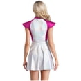 thumbnail image 2 of iiniim Costume d'Alien de l'Espace pour Femmes, Tenue de Cosplay de Robot Astronaute à Paillettes, Robe Trapèze Évasée Mini, Rose Vif, P, 2 of 7