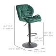 thumbnail image 3 of HOMCOM Adjustable Swivel Bar Stools Set of 2 with Velvet Upholstery, 3 of 9