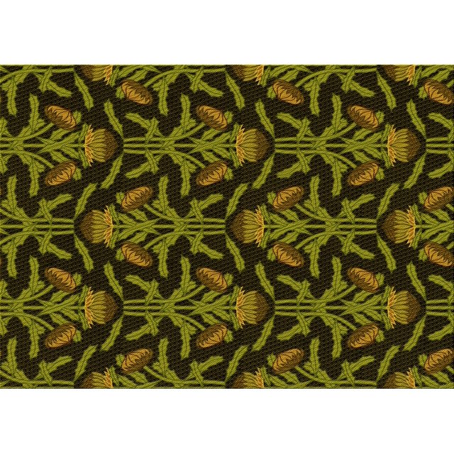 Ahgly Company Machine Washable Indoor Rectangle Transitional Dark Yellow Green Area Rugs, 8' x 12'