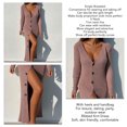 thumbnail image 4 of Womens Deep V Neck Button Down Long Knit Sweater Dress Bodycon Long Sleeves Sweater Maxi Dress, 4 of 6