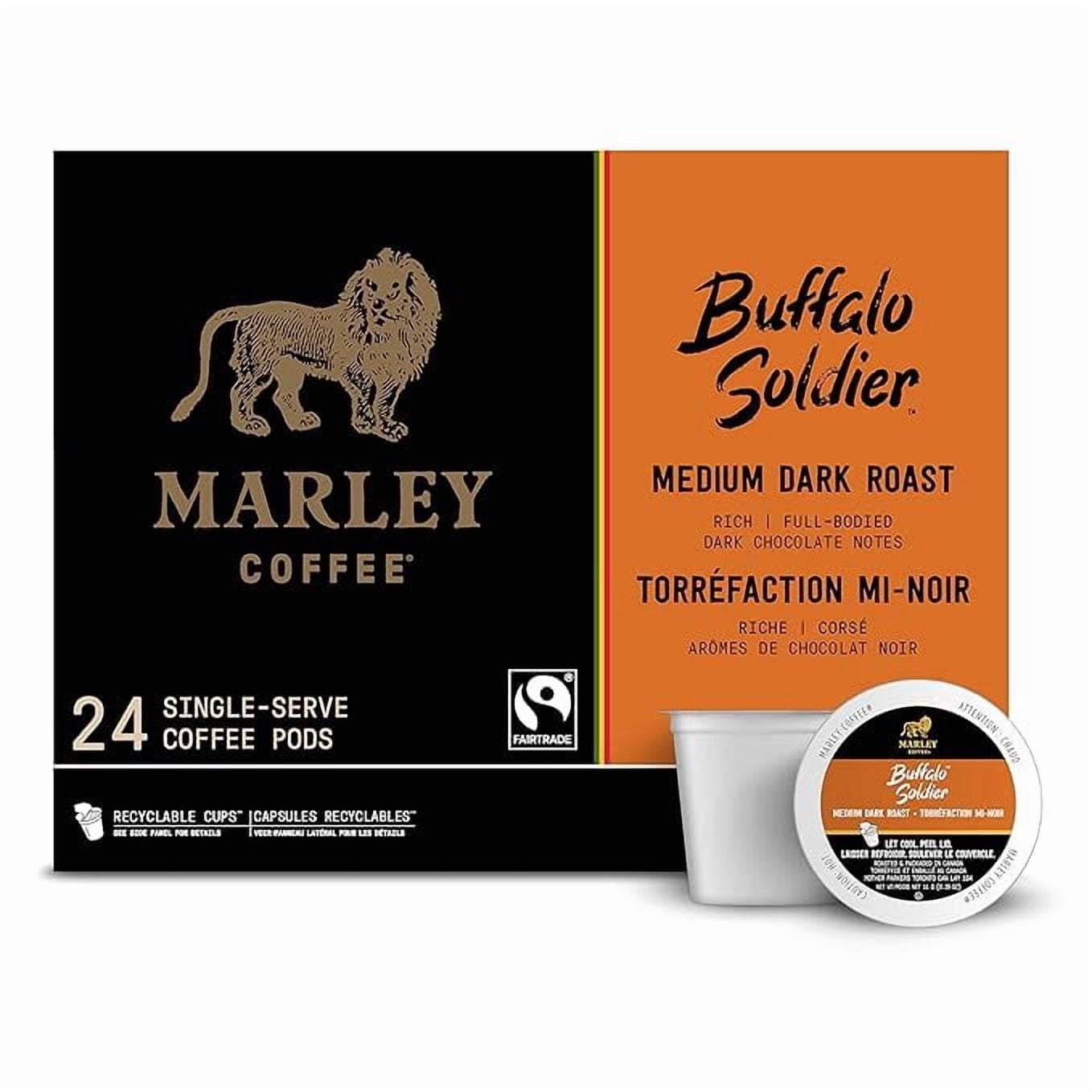 Marley Coffee Single Serve K-Cup Compatible Capsules, Buffalo Soldier, Medium-Dark Roast, 96 Count ( 4 PACK )