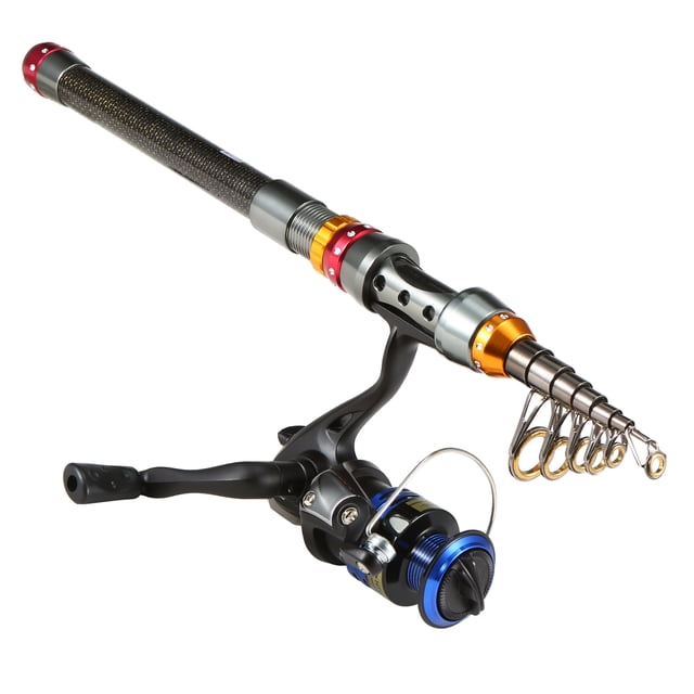 Portable Lure Rod Set Spinning Reel Fishing Rod Combos Full Kit Telescopic Fishing Rod Pole with Reel Line Lures Hooks Fishing Gear Accessories Organizer
