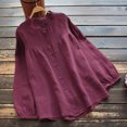 thumbnail image 2 of CEHVOM Blouses à Manches Longues en Satin à Rayures Col en V pour Femmes en Liquidation, 2 of 7