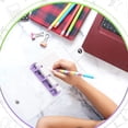 thumbnail image 3 of 2 Sets Mini Clear 3 Ring Binder Covers with Binder Inner Paper Bag Clear Soft PVC Notebook Closure Binder(Green,Purple), 3 of 6