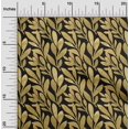 thumbnail image 1 of oneOone Rayon Black Fabric Leaves Craft Projects Decor Fabric Printed By The Yard 56 Inch Wide, 1 of 1