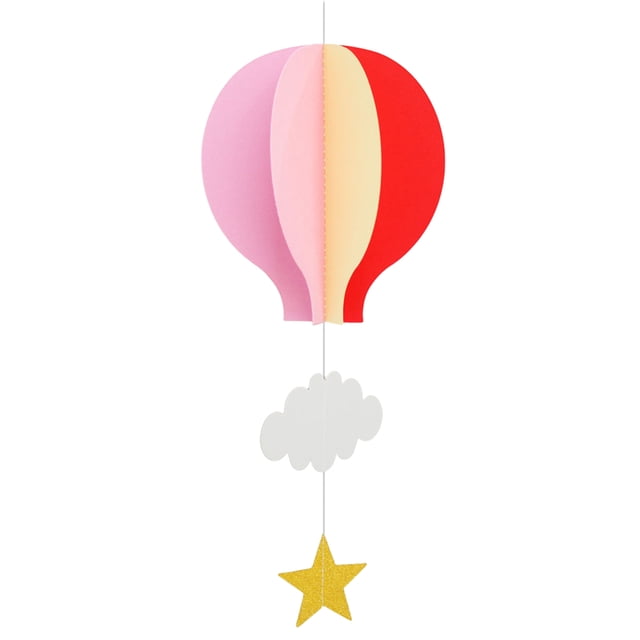 pitrice Hot air balloon paper string flower flag+55cm 21 inch