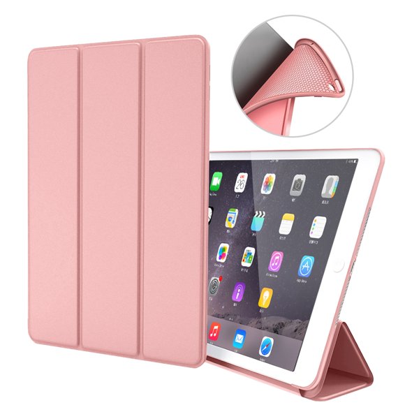 For Apple ipad Pro 10.5" 2017 Tablet Case Smart Wake Cover flip Leather Tri fold Sleeve Soft shell stand for A1701 A1709 A1852 PU Rose Gold ipad Pro 11 2018