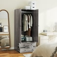 thumbnail image 2 of HOMCOM Wardrobe Closet, Armoire with Drawers and Hanging Rail for Bedroom, 2 of 10