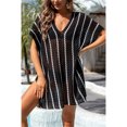 thumbnail image 4 of Tignapoo Robe de Plage en Tricot Ajouré d'Été 2024 avec Bikini, Coupe Ample, à Blocs de Couleur, Noir, 4 of 6