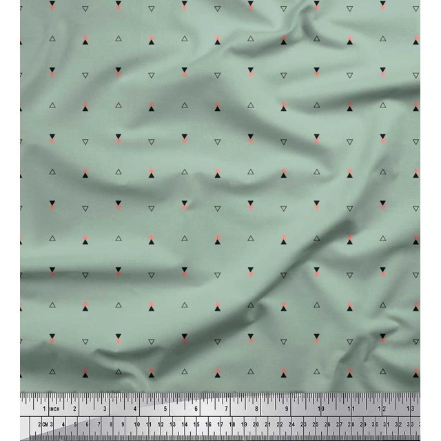 Soimoi Cotton Voile Fabric Triangle Small Fabric Prints by Yard 56 Inch Wide