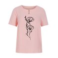 thumbnail image 4 of Lolmot Blouses pour Femmes, Blouses Décontractées à Imprimé pour Femmes à la Mode Chemises à Boutons Manches Courtes Col Rond Hauts, 4 of 4