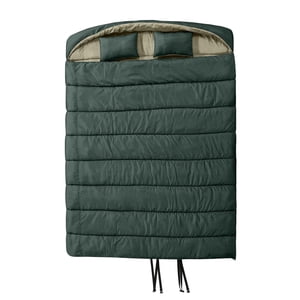 Ozark Trail 3C Sac de couchage double, 82" (L) x 62" (W), cote de température +37°F/+3°C, extérieur en polyester, vert